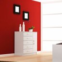 Ver imagem 1 de Cômoda Sapateira 1 Porta 5 Gavetas Zurique Branco