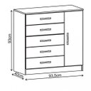 Ver imagem 4 de Cômoda Sapateira 1 Porta 5 Gavetas Zurique Branco