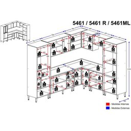 Cozinha Completa Multimóveis com 13 peças Calábria 5461R Nogueira/Branco - 3 Cozinha Completa Multimóveis com 13 peças Calábria 5461R Nogueira/Branco - 3