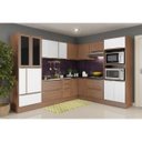 Ver imagem 1 de Cozinha Completa Multimóveis com 13 peças Calábria 5461R Nogueira/Branco