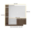 Ver imagem 4 de Estante com Painel TV 55" e 2 portas Denver Multimóveis Argila/Branco 