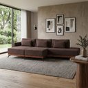 Ver imagem 1 de Sofá Modulado Moderno c/ Chass 3,30 m Tóqui:Marrom/Veludo