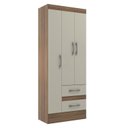 Ver imagem 6 de Quarto Completo com Guarda-Roupa 3 Portas 2 Gavetas e Cômoda 4 Gavetas e 1 Porta Colorido/Castanho/Off-White