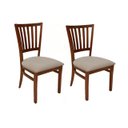 Ver imagem 1 de Kit 2 Cadeiras de Jantar em Madeira Maciça Estofada Bege