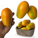 Ver imagem 3 de Kit 9 Mamões Artificiais Fake Realistas Enfeite Mesa Fruteira Cesta Cozinha Decoração Moderna Casa