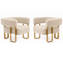 Ver imagem 2 de Kit 02 Poltrona Cadeira Decorativa Sala Clinica Versátil Loy:bouclé Bege