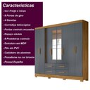 Ver mais imagens de Guarda Roupa Casal 8 Portas Espelho 4 Gavetas San Lorenzo Plus - Freijó / Cinza Freijó / Cinza