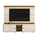 Ver imagem 1 de Home Estante Tv 75" Ahri Ripado Canelado 4 Portas com Amortecimento Offwhite/freijó G18 - Gran Belo