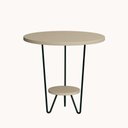 Ver imagem 2 de Mesa Lateral Redonda Industrial Italy Ferro Preto e Tampo Off-white