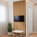 Ver imagem 1 de Painel Ripado para TV 32 Polegadas Planejado 80x230cm Aruá CabeCasa MadeiraOriginals Marrom/Jatobá