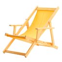 Ver imagem 2 de Kit 2 Espreguiçadeiras Dobrável com Tecido Amarelo Madeira Maciça