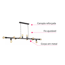 Ver imagem 4 de Lustre Pendente Luminária Preto Sputnik Moderno Retrô para 12 Lâmpadas Sala Área Gourmet Inl56