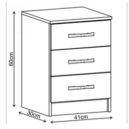 Mesa de Cabeceira 3 Gavetas Maxi - 3 Mesa de Cabeceira 3 Gavetas Maxi - 3