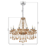 Lustre Candelabro Pendente Luxo Cristal Legitimo Cor Âmbar 12 Braços Sala Quarto Escritório Inl54 - 6