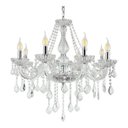 Ver imagem 3 de Lustre Candelabro Pendente Luxo Cristal Legitimo Transparente 8 Braços Sala Quarto Escritório Inl50