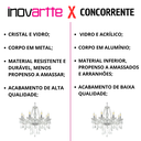 Ver imagem 2 de Lustre Candelabro Pendente Luxo Cristal Legitimo Transparente 8 Braços Sala Quarto Escritório Inl50