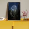 Quadro Decorativo Tela Canvas Animais Black Panthe com Moldura e Vidro Prata - 100x70 Cm - 4