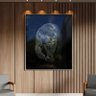 Quadro Decorativo Tela Canvas Animais Black Panthe com Moldura e Vidro Prata - 100x70 Cm - 2