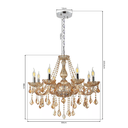 Ver imagem 7 de Lustre Candelabro Pendente Luxo Cristal Legitimo Âmbar 8 Braços Sala Quarto Escritório Cozinha Inl51