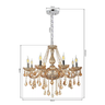 Lustre Candelabro Pendente Luxo Cristal Legitimo Âmbar 8 Braços Sala Quarto Escritório Cozinha Inl51 - 7