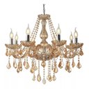 Ver imagem 3 de Lustre Candelabro Pendente Luxo Cristal Legitimo Âmbar 8 Braços Sala Quarto Escritório Cozinha Inl51