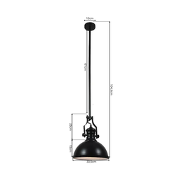 Lustre Luminária Pendente Preto Vintage Retrô Industrial Moderno Cozinha Ilha Quarto Sala Inl20 - 5