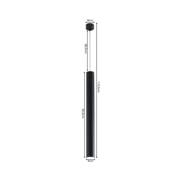 Pendente Tubo Tubeto Preto Lustre Cozinha Ilha Quarto Escritório 4cmx40cm Lâmpada Led Inclusa Inl44 - 4