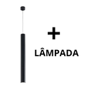 Ver imagem 1 de Lustre Luminária Pendente Tubo Tubeto Preto Fosco 40cm + Lâmpada de Led Inl44
