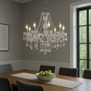 Ver imagem 5 de Lustre Candelabro Pendente Luxo Cristal Legitimo Transparente 12 Braços Sala Quarto Cozinha Inl53
