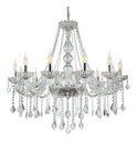 Ver imagem 1 de Lustre Candelabro Pendente Luxo Cristal Legitimo Transparente 12 Braços Sala Quarto Cozinha Inl53