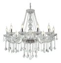 Ver imagem 3 de Lustre Candelabro Pendente Luxo Cristal Legitimo Transparente 12 Braços Sala Quarto Cozinha Inl53