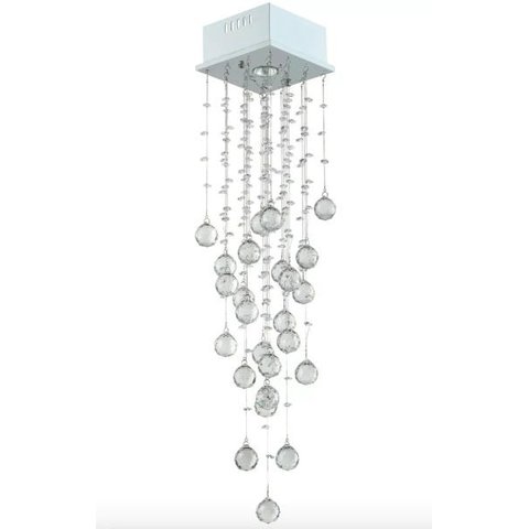 Lustre Pendente Em Cristal Legítimo 90cm Delicado Quarto Sala Escritório INL06