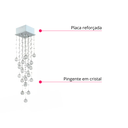 Ver imagem 6 de Lustre Pendente Em Cristal Legítimo 90cm Delicado Quarto Sala Escritório INL06