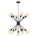 Ver imagem 1 de Lustre Pendente Moderno Sputnik Industrial Retrô Preto para 13 Lâmpadas Quarto Sala Escritório Inl55