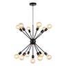Lustre Pendente Moderno Sputnik Industrial Retrô Preto para 13 Lâmpadas Quarto Sala Escritório Inl55 - 1