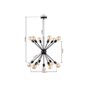 Ver imagem 6 de Lustre Pendente Moderno Sputnik Industrial Retrô Preto para 13 Lâmpadas Quarto Sala Escritório Inl55
