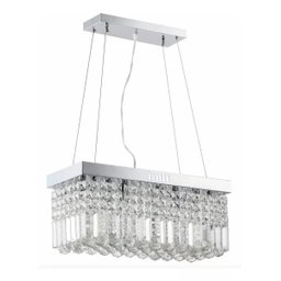 Lustre Pendente Cristal Legítimo Delicado Luxo Retangular com 524 Cristais Inl13 - 1