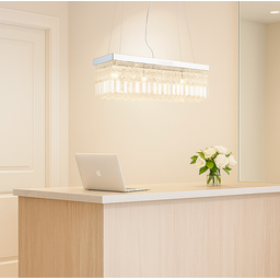 Lustre Pendente Cristal Legítimo Delicado Luxo Retangular com 524 Cristais Inl13 - 4