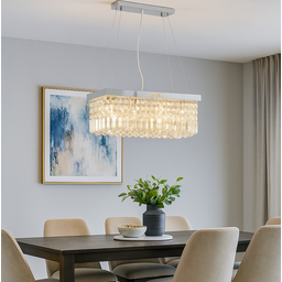 Lustre Pendente Cristal Legítimo Delicado Luxo Retangular com 524 Cristais Inl13 - 3