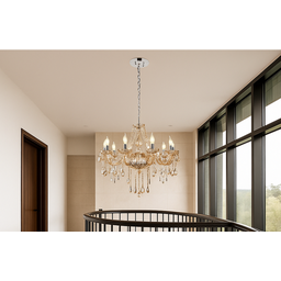 Lustre Candelabro Pendente Luxo Cristal Legitimo Âmbar 10 Braços Sala Jantar Sala Estar Quarto Inl52 - 4