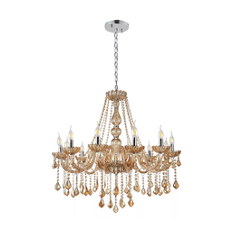 Lustre Candelabro Pendente Luxo Cristal Legitimo Âmbar 10 Braços Sala Jantar Sala Estar Quarto Inl52 - 2