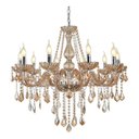 Ver imagem 1 de Lustre Candelabro Pendente Luxo Cristal Legitimo Âmbar 10 Braços Sala Jantar Sala Estar Quarto Inl52