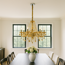 Ver imagem 4 de Lustre Candelabro Pendente Luxo Cristal Legitimo Âmbar 10 Braços Sala Jantar Sala Estar Quarto Inl52