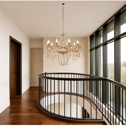 Lustre Candelabro Pendente Luxo Cristal Legitimo Âmbar 10 Braços Sala Jantar Sala Estar Quarto Inl52 - 4