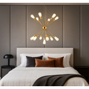 Ver imagem 4 de Lustre Pendente Dourado Moderno Átomo Sputnik Retrô Luxo Sala Estar Sala Jantar Área Gourmet Inl27
