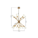 Ver imagem 6 de Lustre Pendente Dourado Moderno Átomo Sputnik Retrô Luxo Sala Estar Sala Jantar Área Gourmet Inl27