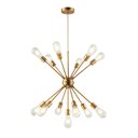 Ver imagem 1 de Lustre Pendente Dourado Moderno Átomo Sputnik Retrô Luxo Sala Estar Sala Jantar Área Gourmet Inl27