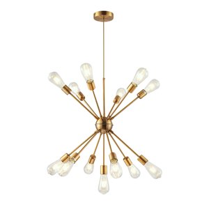 Lustre Pendente Dourado Moderno Átomo Sputnik Retrô Luxo Sala Estar Sala Jantar Área Gourmet Inl27