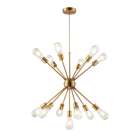 Lustre Pendente Dourado Moderno Átomo Sputnik Retrô Luxo Sala Estar Sala Jantar Área Gourmet Inl27