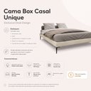 Ver imagem 3 de Cama Base Box Casal Unique 138x188 Sommier Moderno Pés de Ferro Bouclê Bege - Desk Design